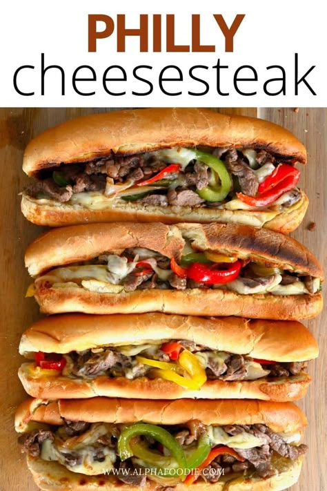 Get an authentic taste of one of the USA's most popular regional sandwiches with my homemade Philly cheesesteak recipe – the perfect Philly cheesesteak sandwich for impressing a crowd. Cheesesteak Recipes, Steak Subs, Philly Cheese Steak Sandwich Recipe, Homemade Philly Cheesesteak, Camp Living, Sandwich Pictures, Bagel Sandwiches, Farmhouse Recipes, Cheesesteak Sandwich