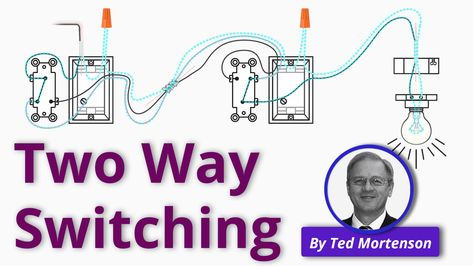 Two Way Switching Explained | How to Wire 2 Way Light Switch - RealPars Light Switch Wiring, Split Lighting, Plc Programming, How To Split, Earthing Grounding, Wire Installation, Lamp Switch, Diagram Design, Wire Lights