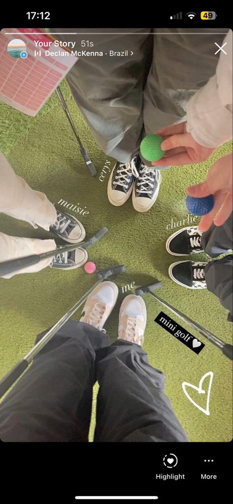 Mini Golf Instagram Story, Mini Golfing Aesthetic, Birthday Activities Aesthetic, Mini Golf Aesthetic, Summer Activities With Friends, Activities With Friends, Golf With Friends, Filler Pics, Instagram Filler