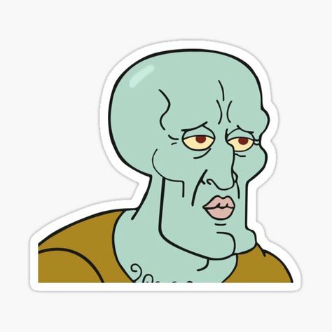 Squidward Meme, Handsome Squidward, Meme Stickers, Diy Dog, Cool Stickers, Spongebob Squarepants, Diy Dog Stuff, Dog Stuff, Notebook Paper