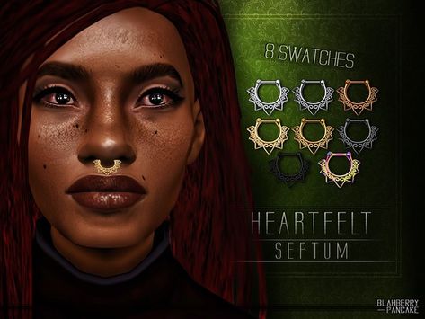 Blahberry Pancake's Heartfelt Septum Sims 4 Septum Piercing, Sims 4 Septum, Blahberry Pancake, Sims 4 Piercings, Berry Lipstick, The Sims 4 Download, Sims 4 Update, Sims Community, Sims 4 Cc Finds