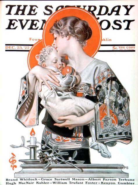 Modern Madonna & Child | The Saturday Evening Post Evening Post, Saturday Evening Post, Madonna And Child, Arte Inspo, Norman Rockwell, Classical Art, Art Anime, Art Plastique, Vintage Illustration