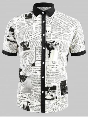 Short Sleeve Newspaper Printed Shirt Flora Vintage, Design On Paper, Newspaper Fashion, Cool Shirts For Men, Paper Clothes, Mens Printed Shirts, Designer Suits For Men, Mens Designer Shirts, News Paper