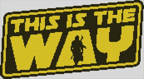 Mandalorian Alpha Pattern, Star Wars Alpha Pattern, Crochet Pattern Grid, Star Wars Cross Stitch Patterns, Crochet Tapestries, Star Wars Crochet, Crochet Grid, Pixel Grid, Easy Perler Beads