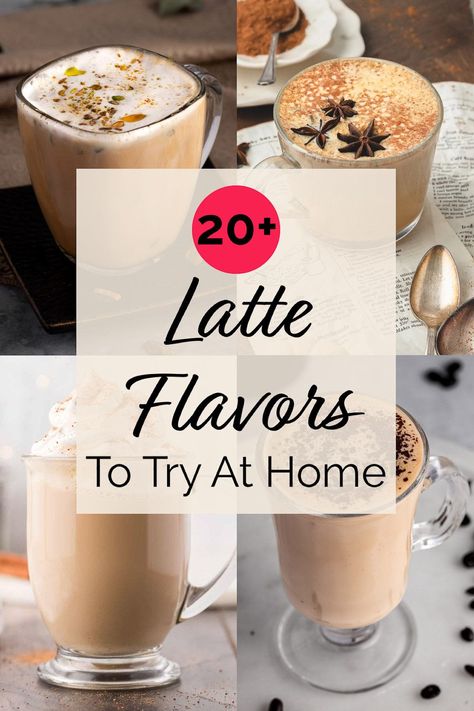 This list of the best latte flavors contains flavored latte recipes that are easy to make at home and are absolutely delicious. Forget your regular, boring cup of coffee and experiment by making different types of lattes with unique and creative flavors. Coffee Specialty Drinks, Recipes For Coffee Drinks, Froth Coffee Recipe, Tea Lattes Recipes, Froth Milk Recipes, Homemade Coffee Flavors, Coffee Flavor Recipes, Coffee Recipes With Milk Frother, Homemade Hot Coffee Drinks