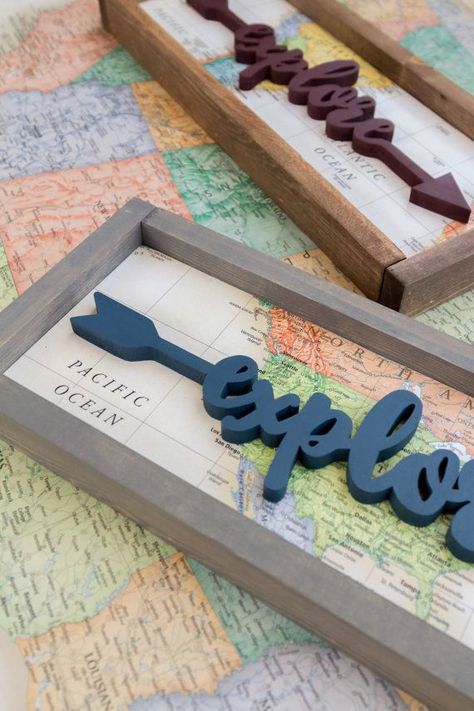 Explore wood sign // world map wood sign // by mimiskiiscreations Handmade Wood Signs, Farmhouse Home Decor, Explore Travel, Retro Home Decor, Décor Diy, Diy Signs, Handmade Home Decor, Handmade Wood, Handmade Home