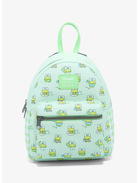 Loungefly Keroppi Gingham Mini Backpack Frog Character, Sleeping Beauty Fairies, Plaid Bag, Sanrio Bag, Sanrio Keroppi, Loungefly Bag, Disney Sleeping Beauty, Sanrio Characters, Cute Bags