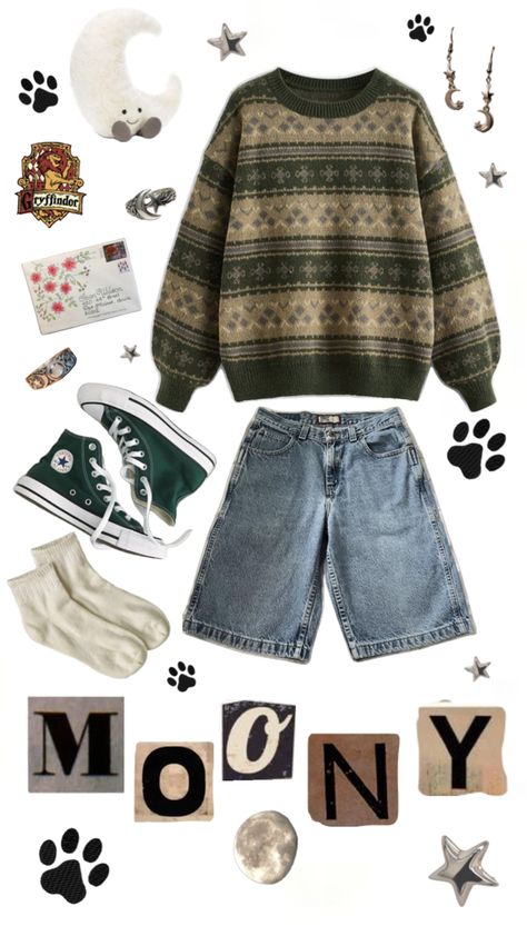 #remus #remuslupis #moony #maradras #harrypotter #hogwarts #griffendor Moony Inspired Outfit, Mauraders Outfit Aesthetic, Remus Lupin Aesthetic Outfits, Remus Sweater, Harry Potter Clothes Aesthetic, Hogwarts Clothes Aesthetic, Remus Lupin Inspired Outfits, Remus Lupin Style, Remus Outfit