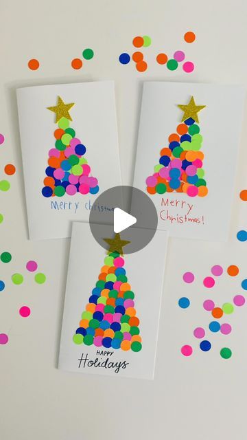 13K likes, 128 comments - twotolove_bairantwins on December 14, 2022: "🎄Homemade Christmas Card 💌 Here’s a simple Christmas card idea your little ones can make for their teachers, friends, grandparents or other special people in their life. All you need is some cardstock, circle craft punch (got ours from @michaelsstores), pencil, glue, and marker. The twins loved using the craft punch and made lots of circles.😆❤️ 📮Do you love crafting homemade cards? #christmascraftsforkids #christmas Simple Christmas Cards For Kids, Christmas Cards For Parents, School Christmas Cards, Christmas Tiles, Christmas Cards Handmade Kids, A Simple Christmas, Diy Holiday Cards, Circle Crafts, Christmas Cards Kids