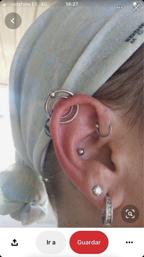 Vertical Helix Jewelry, Vertical Helix Piercing, Piercing Art, Blue Vibe, Helix Ring, Helix Jewelry, Piercing Inspo, Forward Helix, Beauty Inspo