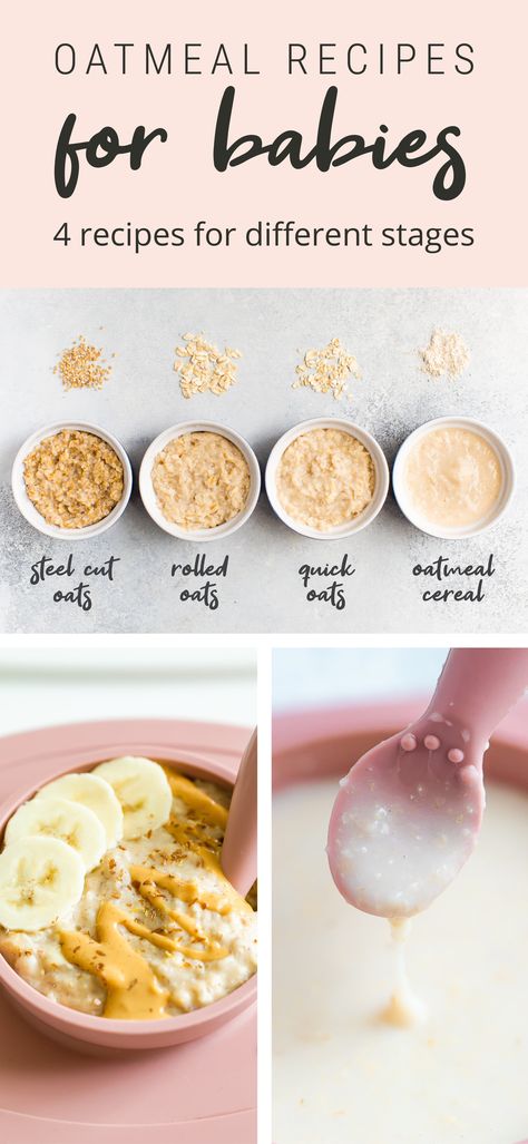 How to make oatmeal for babies, from baby oatmeal cereal for early eaters to steel cut oats, plus the peanut butter banana oatmeal recipe I make for my baby almost every day. #oatmeal #babyfood #breakfast #eatingbirdfood #peanutbutter #banana Infant Oatmeal Cereal, Oatmeal For 4 Month Old, Oatmeal For 5 Month Old, Oatmeal For Infants, Infant Peanut Butter Recipes, How To Make Baby Oatmeal, Oatmeal For 8 Month Old, Oatmeal For One Year Old, Gerber Oatmeal Recipes