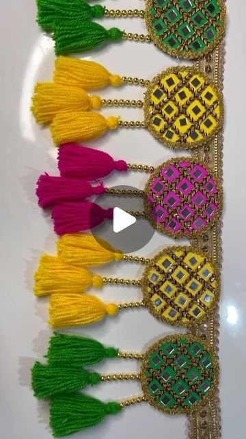 Diy Diwali Toran Ideas, Diy Toran Making Ideas For Diwali, Toran Decoration Ideas, Toran Making For School Competition, Diwali Decoration Items At Home, Handmade Toran Ideas For Diwali, Diwali Toran Diy Door Hangings, How To Make Toran For Diwali, Toran Designs Doors Handmade Woolen