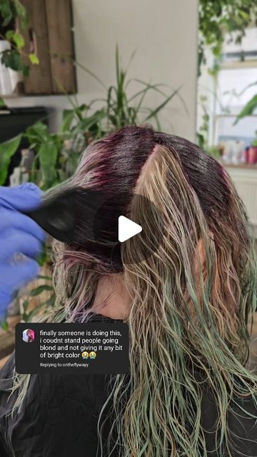 Jaymz Rigby-Marsters ➖️ Colour Specialist on Instagram: "Putting black over blonde hair 🖤🙃

There are plenty of black direct dyes out there, some green based, some blue based, and a bunch that are warmer based with a brown undertone.

Sometimes, you need some little pops if black to spice your life up. Why grab a permanent tint that you know is going to be a bitch to remove when you can use a direct dye right??

Depending on how you want it to fade will determine which brand you use..but yes, your direct dye black can go straight over blonde hair without filling, just make sure you're prepped for the bleed and the fade out.

Colour - @matrixuki @pulpriot.uk #ad

What is your fave black direct dye?? Let me know 
.
.
.
.
.
#purplehair #blackhair #pinkhair #ely #Cambridge #haircolor" Split Dye With Bangs, Hair Dyed, The Fade, Black Hair Dye, Fade Out, Dyeing Process, Ely, Purple Hair, Bright Color