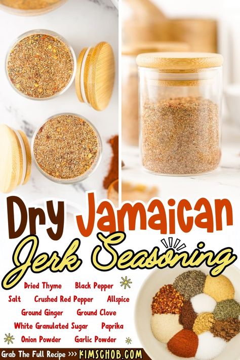 If you're looking to spice up your meals, this authentic Jamaican Jerk Seasoning blend is where it's at! Jamaican All Purpose Seasoning, Jamaican All Purpose Seasoning Recipe, Jerk Seasoning Recipe, Jamaican Seasoning, Jamaican Jerk Sauce, Jerk Recipe, Jamaican Jerk Seasoning, Canning Ideas, Serving Ideas