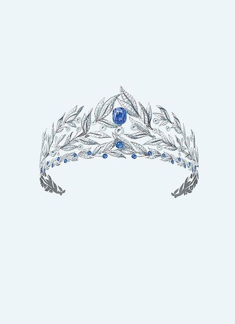 a sketch of Chaumet's latest diamond and sapphire wreath tiara Tiara Drawing, Aesthetic Illustrations, Accessories Design Sketch, Crown Drawing, Crown Aesthetic, Jewelry Rendering, Tiaras Jewellery, Small Girl Tattoos, Art Jewelry Design