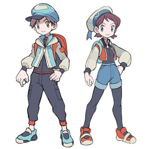 Pokemon Trainer Inspired Outfits, Character Design Pokemon, Pokemon Characters Design, Pokémon Trainer Outfit, Pokemon Trainer Reference, Pokemon Pose Reference, Pokemon Trainer Design, Pokemon Trainer Base, Pokemon Character Art