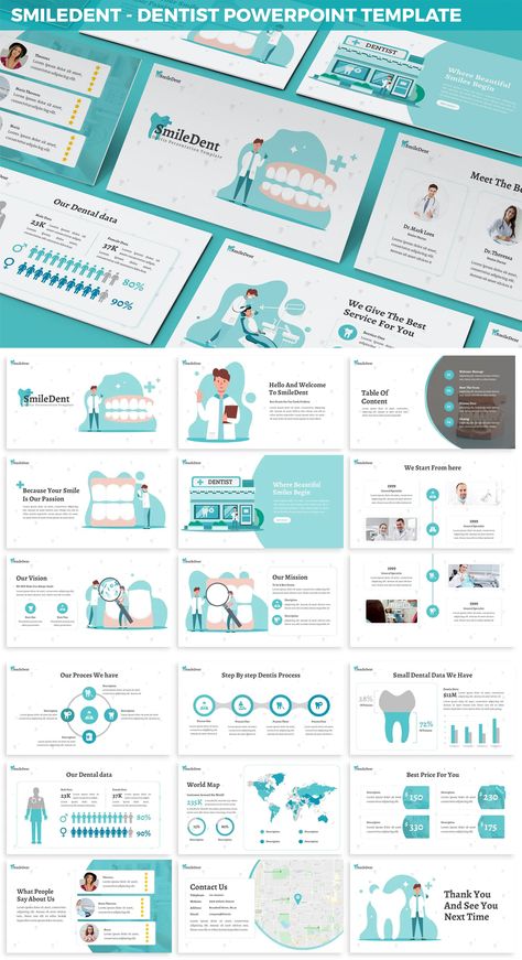 Dentist Powerpoint Presentation Template - 12 Files Dental Presentation, Case Presentation, Dental Marketing, Dental Kids, Powerpoint Presentation Design, Presentation Design Template, Ppt Template, Templates Free Download, Powerpoint Presentation Templates