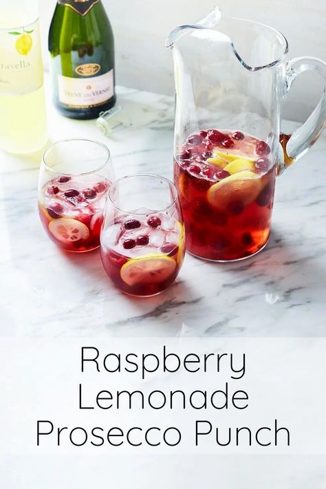 Who doesn't love a Prosecco cocktail? 3 Ingredients & it's gonna be love at first sip!⎮ Easy Prosecco Cocktails⎮ Prosecco Cocktails Limoncello⎮ Simple Prosecco Cocktails⎮ Raspberry Lemonade Cocktails ⎮ Sangria⎮ Summer Wine Cocktails #prosecco #roseallday #freakingdelish Punch With Prosecco, Gallon Lemonade Recipe, Pink Lemonade Moscato Punch, Prosseco Cocktails, Summer Wine Cocktails, Prosecco Cocktails Easy, Raspberry Lemonade Alcohol Drinks, Prosecco Raspberry Cocktails, Prosecco Punch