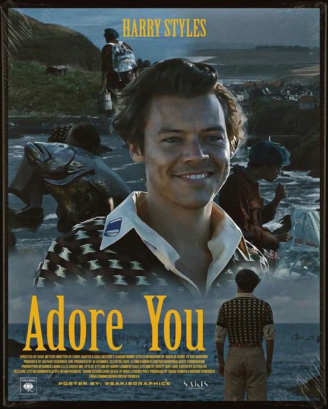 Adore You Starring Harry Styles Louis Aesthetic, Harry Styles Adore You, Harry Styles Songs, Gambar One Direction, Style Lyrics, Harry Styles Poster, Sac Diy, Haikou, Harry Styles Wallpaper