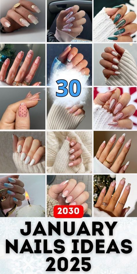 Cute Short Acrylic Nails New Years, New Years Nail Designs Dip Powder, January Acrylic Nails Almond, New Years Nail Colors Dip, Dip Powder Nails With Glitter, Dipped Natural Nails, Simple Dip Nail Ideas, Acrylic Natural Looking Nails, New Years Nails 2025 Trends