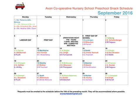 Preschool Snack Schedule - How to create a Preschool Snack Schedule? Download this Preschool Snack Schedule template now! Snack Schedule Template Sports, Preschool Snack, Classroom Snacks, Preschool Pictures, Nursery Preschool, Night School, Preschool Snacks, Schedule Templates, School Calendar