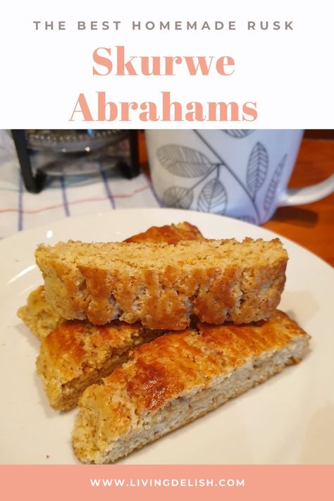 Nothing beats a freshly brewed coffee. Top that off with a homemade rusk & you are set for the day! These rusks are called "Skurwe Abrahams" Beskuit Resepte, Rusk Recipe, Recipes Muffins, Rock Recipes, Biscotti Recipe, Quick Recipes Snacks, Ginger And Honey, Brewed Coffee, Pudding Cake