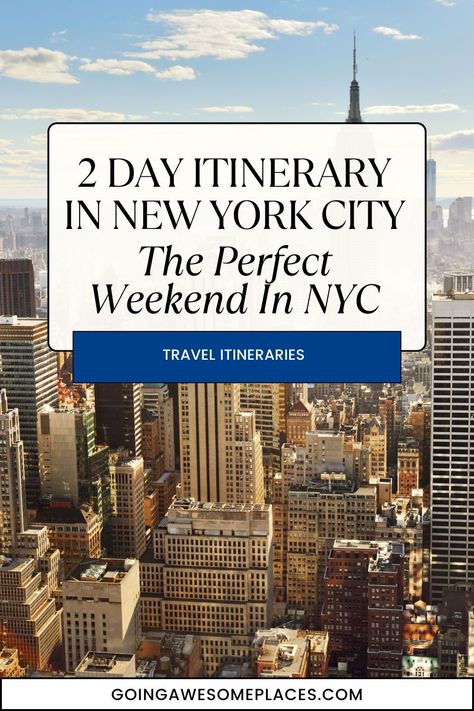 Find a place to stay that will be the perfect launch pad for your adventures, and get ready for a fantastic weekend in the Big Apple.  This 2-day itinerary in New York City will focus on Manhattan, with a small stroll in Brooklyn. Traveling to NYC for just a weekend simply doesn’t give you enough time to explore the other boroughs, so we’ve narrowed it down to our best bits. 2 Days In New York City, Nyc Weekend Itinerary, Brooklyn Itinerary, New York Weekend Itinerary, New York City September, 2 Day New York Itinerary, Nyc Itinerary 3 Day, Long Weekend In Nyc, Nyc 4 Day Itinerary