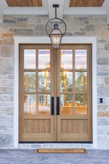 Merrillstone Portfolio | Architectural Stone | Merrillstone Natural Stone Veneer White Oak Front Door, White Oak Front Doors, Oak Front Doors, Oak Front Door, Framing Construction, Natural Stone Veneer, Gorgeous Doors, Double Entry Doors, Stone Architecture