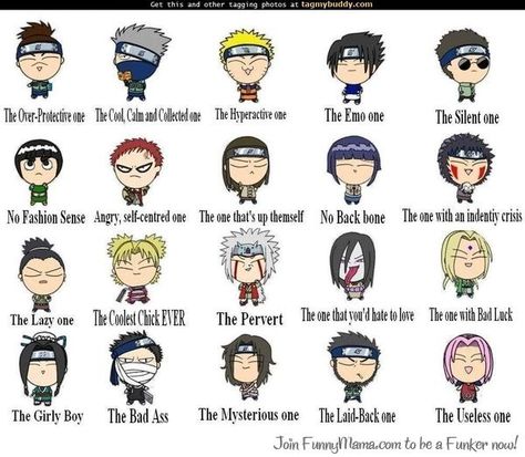 You pick which one you are (Im shikamaru, orochimaru, naruto, (a Bit)Haku and *of course XD*temari ;D Naruto Photo, Chibi Naruto, Funny Naruto, Naruto Quotes, Funny Naruto Memes, Naruto Gaara, Anime Head, Tag Image, Naruto Comic