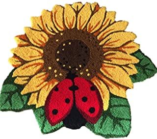 Amazon.com: sunflower: Home & Kitchen Sunflower Rug, Shaped Rugs, Handmade Rag Rug, Minnie Christmas, Christmas Doormat, Door Rug, Door Rugs, Area Rug Runners, Linen Throw Pillow