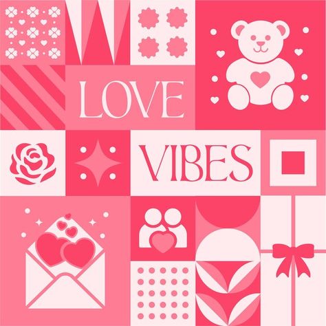 Valentine love vibes seamless pattern in... | Premium Vector #Freepik #vector Valentine Logo, Love Vibes, Valentine Love, Love Days, Scandinavian Style, Seamless Pattern, Premium Vector, Concept Design, Seamless Patterns