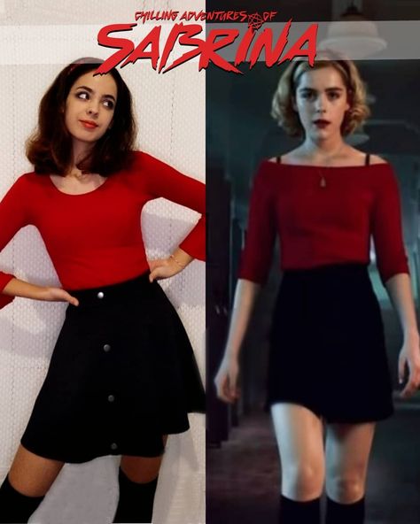 Dressing like Netflix TV show characters| ig: (@nicoledalipi) Halloween Costume Ideas Tv Shows, Serie Tv Outfit, Tv Show Outfits Ideas, Sabrina Netflix Outfits, Chilling Adventures Of Sabrina Costume, Tv Show Character Outfits, Netflix Characters Outfits, Movie Character Inspired Outfits, Easy A Outfits Movie