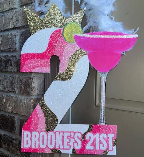 21ST BIRTHDAY SIGNS & MORE on Instagram: "margs, tjmaxx, and harry styles, what more could you ask for 🤩" Girly 21st Party Ideas, Decorating For 21st Birthday Party, Margarita 21st Birthday Sign, 21st Birthday Decorating Ideas, 21 Signs Birthday, 21 Necklace Sign, 21st Birthday Necklace Sign, 21 Birthday Sign Around Neck, 21 Birthday Sign Ideas