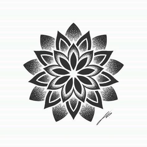 Mandala Tattoo Flower, Mandala Dotwork Tattoo Design, Mandala Puntillismo Tattoo, Mandala Tattoo Mann, Dotwork Mandala Tattoo, Tattoo Puntillismo, Mandala Flower Tattoo, Flower Mandala Tattoo, Simple Mandala Tattoo