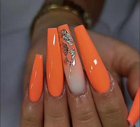 #nails #nailart #nailsofinstagram #u #manicure #beauty #nail #gelnails #nailsoftheday #nailsonfleek #nailstagram #nailsart #nailstyle #instanails #naildesign #acrylicnails #nailsdesign #inspire #naildesigns #love #nailswag #as #nailpolish #nailtech #unhas #gel #nailsnailsnails #nailartist #fashion #gelpolish Nail Designs With White, Orange Nail Designs, Orange Nail, Nails Gold, Acrylic Nail Set, Ballerina Nails, Orange Nails, Beauty Nail, Nail Pro