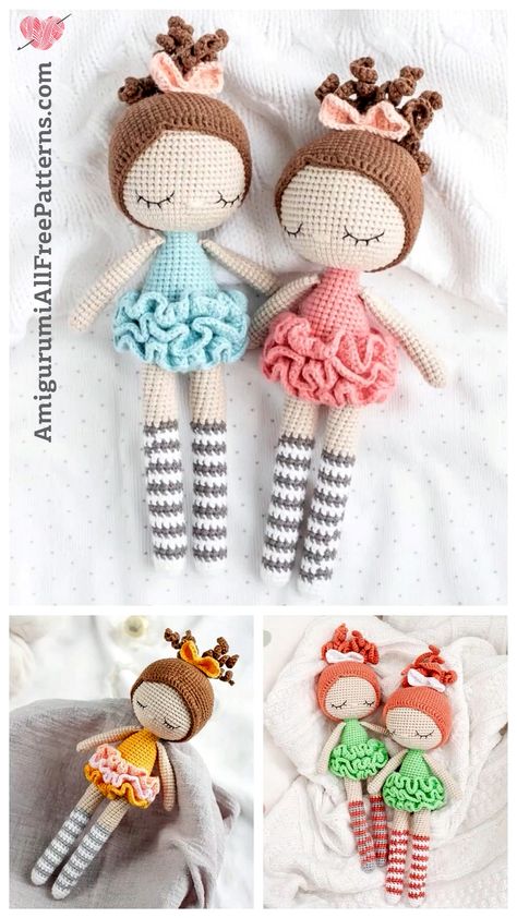 Amigurumi Ballerina Doll Free Pattern - Free Crochet Patterns Amigurumi Ballerina, Macrame Workshop, Doll Free Pattern, Doll Amigurumi Free Pattern, Doll Patterns Free, Crochet Doll Tutorial, Crochet Dolls Free Patterns, Pola Amigurumi, Ballerina Doll