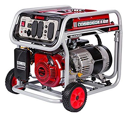 A-iPower 5,000-Watt Gasoline Powered Manual Start Generator with GFCI Outlets Gas Powered Generator, Portable Power Generator, Generators For Sale, Construction Jobs, Generator House, Portable Generator, Power Wheels, Gas Generator, Power Generator