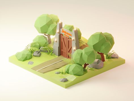 Blender 3d Inspiration, Park Diorama, Blender Illustration, 3d Diorama, Lowpoly 3d, Movie Fanart, Amoled Wallpapers, Low Poly Games, Isometric Art