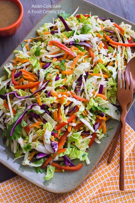 Coleslaw Recept, Asian Coleslaw Recipe, Almond Butter Dressing, Asian Cabbage Salad, Butter Dressing, Asian Coleslaw, Cole Slaw, Vegetarian Cabbage, Coleslaw Recipe