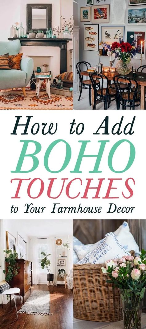 You told me that you would like this post added on to so that is just what I did! Hope you enjoy some of the new and fresh ideas! I am really enjoying the trend of adding Boho Touches to Farmhouse Home Decor. The Farmhouse Style is so welcoming of other decor styles it’s amazing! Let’s explore a few of the ways you can introduce the relaxed… whimsical feel of Boho with Farmhouse look. #bohofarmhouse #farmhousedecor #boho Boho Farmhouse Living Room, Modern Boho Farmhouse, Boho Farmhouse Decor, Eclectic Farmhouse, Farmhouse Style Decor, Boho Living Room Decor, Simple Accessories, Boho Farmhouse, Boho Kitchen