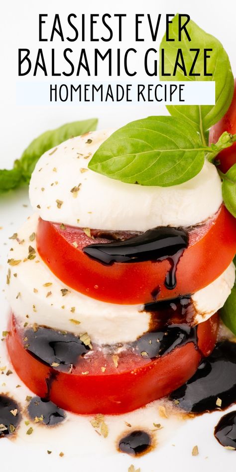 This easy balsamic glaze recipe (balsamic reduction) is just like Trader Joe's version and is so simple to make! Balsamic Reduction Easy, Homemade Balsamic Glaze, Easy Balsamic Glaze, Balsamic Vinegar Glaze, Balsamic Glaze Recipe, Balsamic Reduction Recipe, Balsamic Glaze Recipes, Quick Salads, Grilled Fruit