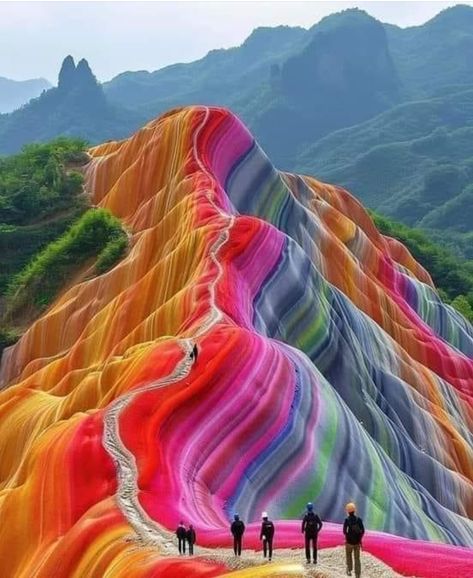 Peru 🇵🇪 Rain On A Sunny Day, Rainbow Mountains China, Zhangye Danxia Landform, Danxia Landform, Zhangye Danxia, Rainbow Mountains Peru, Rainbow Mountains, Landform, Rainbow Mountain