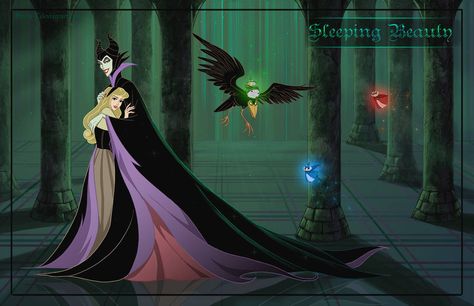 Maleficent X Aurora, Maleficent Aurora, Aurora Maleficent, Sleeping Beauty Art, Maleficent Disney, Maleficent Movie, Tattoo Disney, Sleeping Beauty Maleficent, Alternative Disney