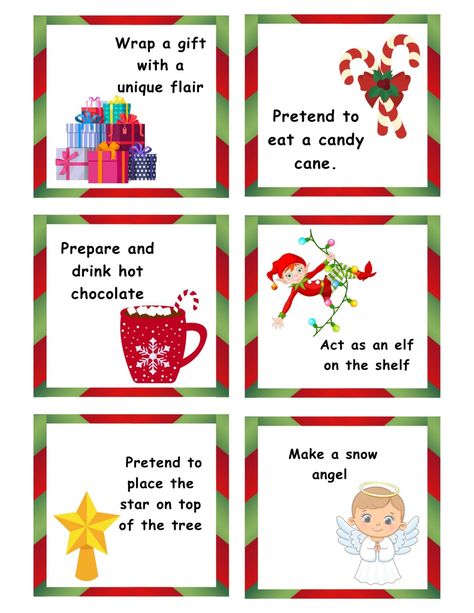 Fun Christmas Charades Printable Game (Free) - In The Playroom Christmas Charades For Kids, Holiday Charades, Christmas Charades Game, Charades For Kids, Christmas Word Scramble, Christmas Charades, Charades Game, Christmas Scavenger Hunt, Blessing Bags