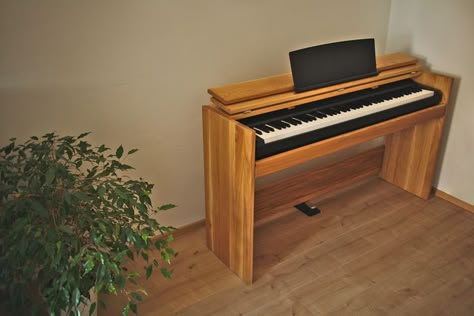 keyboard stand em 2022 | Piano digital, Piano, Móvel Piano Room Decor, Piano Living Rooms, Piano Table, Piano Stand, Piano Desk, Piano Decor, Wood Furniture Plans, Keyboard Stand, Studio Desk