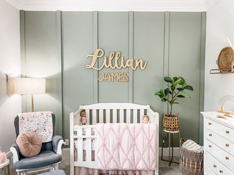 Sage And Pink Floral Nursery, Hunter Green And Pink Nursery, Light Pink And Sage Nursery, Pink And Green Nursery Girl, Sage Green And Blush Nursery, Sage Green And Pink Nursery, Green Nursery Girl, Gold Baby Nursery, Pink And Green Nursery