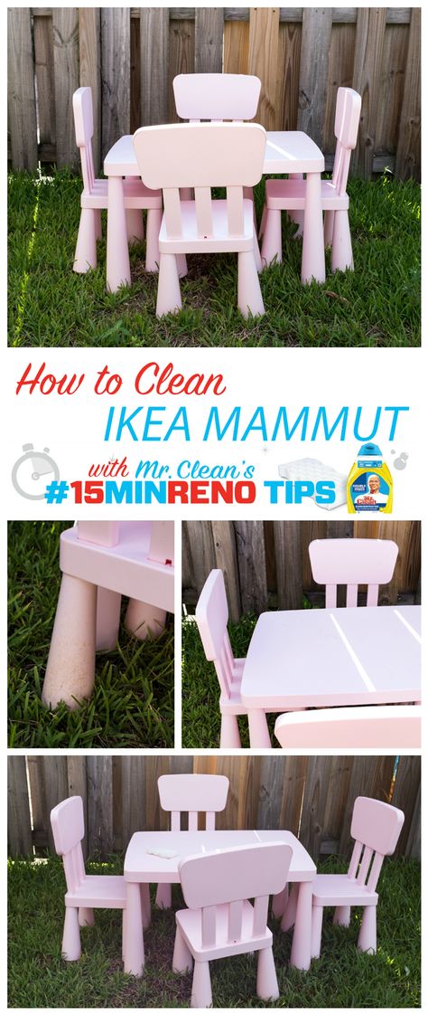 How to Clean Ikea Mammut #15MinReno #ConnectMrClean #spon Mammut Table Ikea, Mammut Ikea Hack Kid Table, Mammut Ikea Hack, Ikea Mammut Hack, Ikea Mammut Table, Mammut Table, Mammut Ikea, Ikea Kids Shelves, Ikea Kids Wardrobe