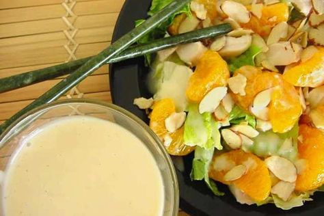 Applebee's Oriental Dressing Recipe - Food.com Applebees Recipes, Chicken Salad Dressing, Asian Salad Dressing, Veggie Kebabs, Asian Dressing, Asian Chicken Salads, Salad Dressing Recipe, Tv Chefs, Asian Salad