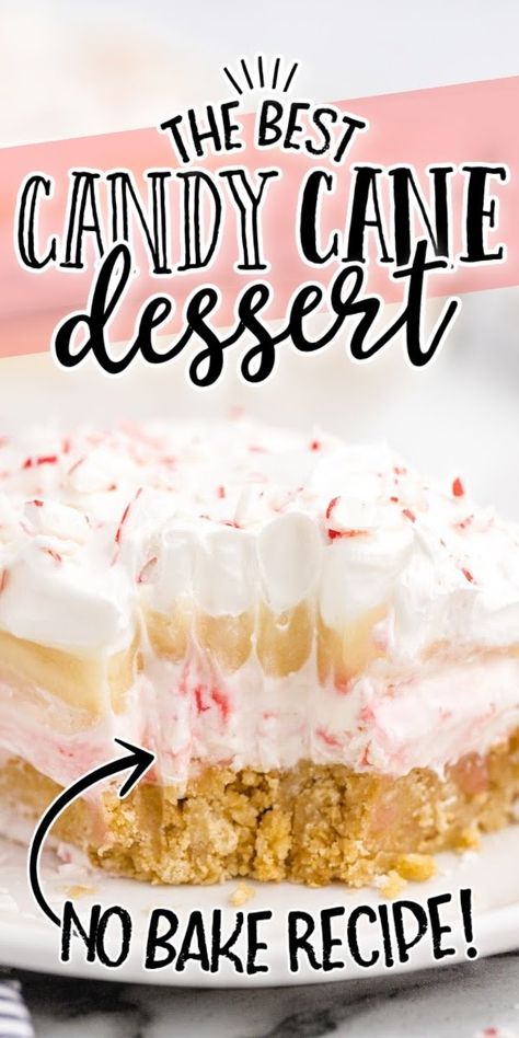 Candy Cane Dessert Candy Cane Kiss Cookies, Candy Cane Pie, Homemade Christmas Cake, Candy Cane Dessert, Candy Cane Recipe, Peppermint Recipes, Kiss Cookies, Peppermint Hot Chocolate, Holiday Dessert