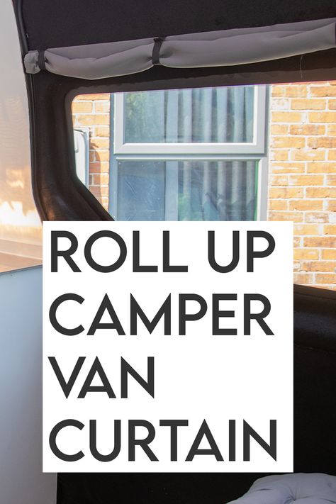 In this video I will be making a Roll Up Curtain for our Renault master camper van conversion. This is thermal and black out so perfect for Van Life. It's a really cheap and easy DIY project. We used leftover curtains from making the curtains for the front and back of the van, so if you are purchasing your own to make your, find the best size to fit your window opening. Camper Van Window Coverings, Camper Van Curtains Diy, Van Curtains Ideas, Campervan Curtains Ideas, Diy Roll Up Curtains, Diy Car Curtains, Caravan Curtains Ideas, Van Conversion Curtains, Camper Curtain Ideas